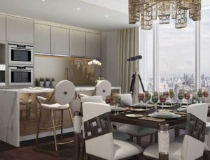 A typical apartment kitchen in Damac Tower