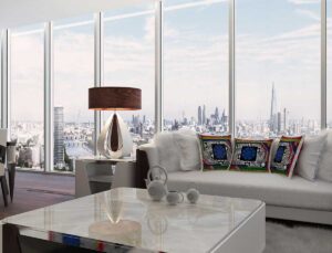 Lounge area views from a Damac Tower apartment