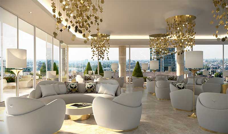 The resident's lounge at Damac Tower